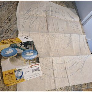 Vintage Aunt Lydia's Punch Needle Swan 444 Round Chair Pad Lid Cover Pattern